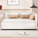 Latitude Run® DayBed Frame w/ Headboard w/ Trundle Wood & Upholstered/ in Brown | 27.69 H x 78.99 W x 57.99 D in | Wayfair