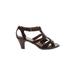 Sofft Heels: Brown Solid Shoes - Women's Size 7 1/2 - Open Toe