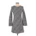 Zara Casual Dress - Sweater Dress: Gray Chevron/Herringbone Dresses - Women's Size Small