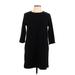 Zara Casual Dress - Mini High Neck 3/4 sleeves: Black Print Dresses - Women's Size Large