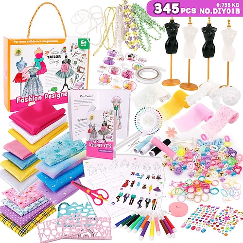 Kinderbekleidungsdesign Nähset für 6-12 Jahre alte Mädchen Aufklärung DIY Handgemachte Kreative Herstellung von Kinderbekleidungsspielzeugen Weihnachtsgeschenk Image