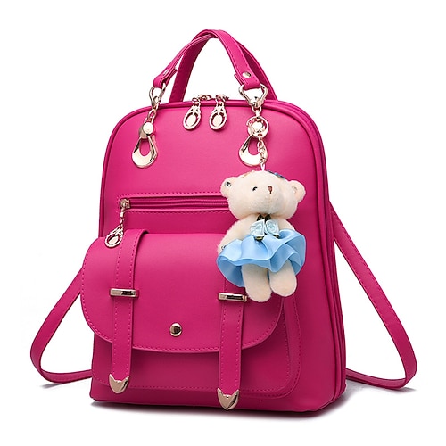 Rucksack-Geldbörse für Damen, großes Fassungsvermögen, Leder-Umhängetaschen, süßer Mini-Rucksack für Mädchen, schwarz, Geschenk zum Schulanfang Image