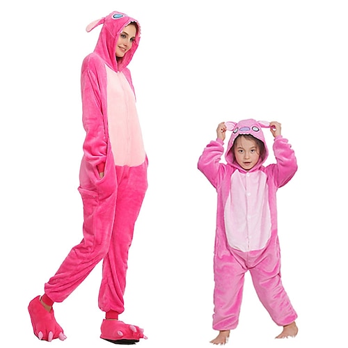 Karneval Tiermotiv Gruppenkostüm Nachtwäsche Onesie Schlafanzug Karnevalskostüm Monster Tier Pyjamas-Einteiler Kigurumi-Pyjamas Niedlich Für Kinder Erwachsene Männer und Frauen Jungen und Mädchen Image