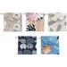5 Pcs Knitted Fabric Sanitary Pad Pouch Napkin Storage Bag Monstera Gray Bottom