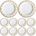 10 Pcs Exquisite Plastic Plates Cake Pan Gold Decor Grace Wedding Dish White Dinner Trays