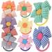 10 Pcs Flower Ponytail Hair Tie Floral Accessories Women Tiara Bows Ties Girl Fabric Miss