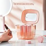 GNFQXSS Transparent Cosmetic Storage Box Suitable for Lipstick Brushes Bottles Etc. Transparent Box Display Stand Makeup Brush Travel Box Small Pink