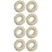 Ponytail Beads Hair Ring with Pearls 8 Pcs Band Elasticity Tiara Ribbons Ties White Women s Miss