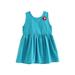 JPLZi Girl s Sleeveless Casual Sundress Holiday Solid Color Princess Floral Pleated Dress