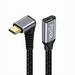 Xiwai 0.2M Up Down Angled USB-C USB 3.1 Type C Male to Female Extension Data Cable 10Gbps 100W with Sleeve for Laptop