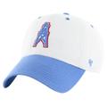 Men's '47 White/Light Blue Houston Oilers Double Header Diamond Legacy Clean Up Adjustable Hat