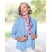 Blair Women's Spindrift™ Soft Cardigan Sweater - Blue - L - Misses