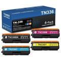 TN336 High Yield Black Toner Cartridge Replacement for TN336 Toner Cartridge ( Black Cyan Magenta Yellow 4-Pack ) HL-L8250CDN HL-L8350CDW HL-L8350CDWT MFC-L8600CDW MFC-L8850CDW Printer