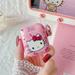 Lovely Sanrio Hello Kitty Pattern Earphone Case For Airpods 1 2 3 and Pro Wireless Pink Earphone Cove Soft Case Capa Cartoon Cat