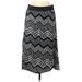 Lularoe Casual Midi Skirt Calf Length: Gray Print Bottoms - Women's Size Medium