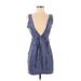 Susana Monaco Cocktail Dress - Mini: Blue Dresses - Women's Size 2