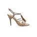 Newport News Heels: Gladiator Stilleto Bohemian Tan Print Shoes - Women's Size 8 1/2 - Open Toe