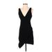 Leith Casual Dress - Wrap: Black Solid Dresses - Women's Size Small