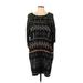 Rachel Zoe Casual Dress - Sweater Dress: Black Fair Isle Dresses - Women's Size X-Small
