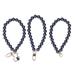 3Pcs 12mm Pearl Bracelet 3 Styles High Gloss Fine Polishing Mobile Phone Case Chain with Metal Buckle for Decor Blue Black