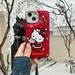 Luxury Cute Cartoon Sanrio Christmas Y2K Hello Kitty Phone Case For iPhone 15 14 13 12 11 Pro Max Shockproof Soft Cover