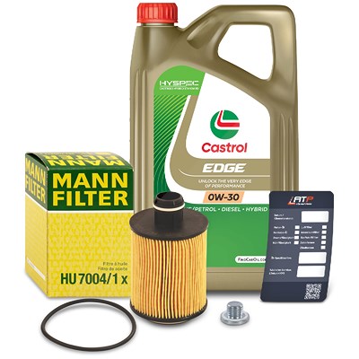 Mann-filter Ölfilter+Schraube+5 L Castrol 0W-30 [Hersteller-Nr. 10491639] für Opel