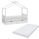 Lit denfant Franka 160x80cm blanc avec matelas Livinity