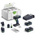 Perceuse-visseuse 18V T 18+3 HPC 4,0 I-Set + 2 batteries 4 Ah + chargeur + Systainer SYS3 FESTOOL 577609