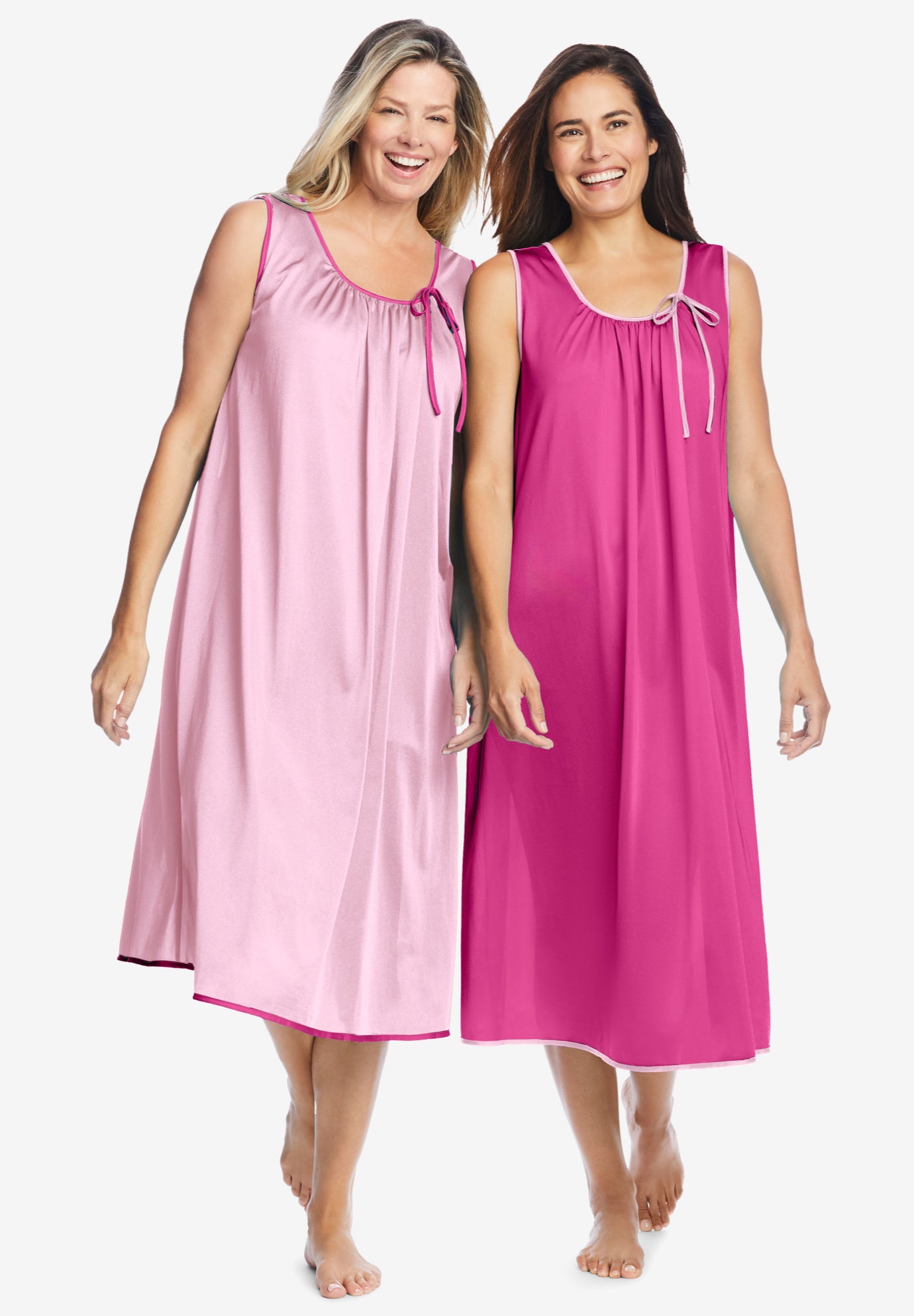 Plus Size Women's 2-Pack Sleeveless Nightgown by Only Necessities in Paradise Pink Pink (Size 5X)