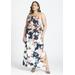 Plus Size Women's Printed Satin Bias Dress by ELOQUII in Tapestry Floral (Size 26)