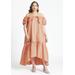Plus Size Women's Off The Shoulder Relaxed Maxi Dress by ELOQUII in Terra Cotta (Size 24)