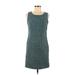Laundry by Shelli Segal Casual Dress - Mini Scoop Neck Sleeveless: Teal Dresses - Women's Size 6
