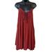 American Eagle Outfitters Dresses | American Eagle Mini Dress With Crochet Inset & Tassels | Color: Brown/Red | Size: Xl