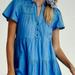 Anthropologie Dresses | Anthropologie Dress Georgina Blue Boho Tiered Cotton Shirtdress Wms Size L | Color: Blue | Size: L