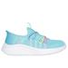 Skechers Girl's Slip-ins: Ultra Flex 3.0 - Bungee Fun Sneaker | Size 3.5 | Aqua | Textile | Machine Washable