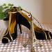 Nine West Shoes | Nine West Black And Gold Art Deco Satin Heels - Size 9 - #9-0137 | Color: Black/Gold | Size: 9