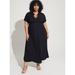 Torrid Dresses | New Torrid 3 Maxi Button Front Godet Aline Dress Black Short Sleeve Size 3x | Color: Black | Size: 3x
