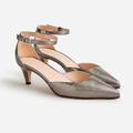 J. Crew Shoes | J.Crew Collection Pointed-Toe Heels In Metallic Snake-Embossed Leather Size 8.5 | Color: Silver | Size: 8.5