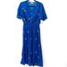 Anthropologie Dresses | Anthropologie Kindred Blue Floral/Paisley Pattern Smocked Waist Maxi Dress Xl | Color: Blue | Size: Xl