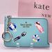 Kate Spade Bags | Kate Spade Splash Medium Lzip Card Holder Wallet | Color: Blue/White | Size: 3.4" H X 5" W