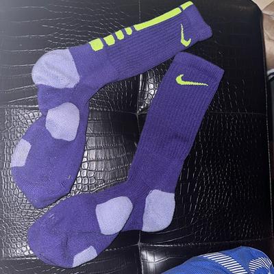 Nike Underwear & Socks | Nike Elite Basketball Socks Dri Fit Men’s Large 8-12 Joker Purple Neon Green | Color: Purple | Size: L