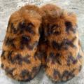 Michael Kors Shoes | Michael Kors Faux Fur Slippers | Color: Black/Brown | Size: 8