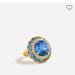 J. Crew Jewelry | J.Crew Pav Crystal Cocktail Ring | Color: Blue/Gold | Size: 8