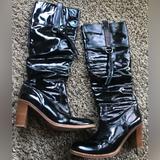 Coach Shoes | Coach Black Patent Leather Morgann Knee High Boots Size 8b | Color: Black | Size: 8b