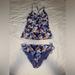 Athleta Swim | Athleta Floral Swim Tankini Top & Bottom Size M/L | Color: Blue/Purple | Size: M/L