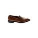 Everlane Flats: Slip On Chunky Heel Casual Brown Print Shoes - Women's Size 8 1/2 - Almond Toe