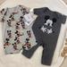 Disney Matching Sets | Disney Baby Boys 2-Pc. Short Sleeve Mickey Mouse Romper | Color: Black/Gray | Size: 0-3mb