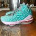 Nike Shoes | Nike Lebron 17 South Beach Sneaker Athletic Green Pink Bq5595-444 Knit Youth 3.5 | Color: Green/Pink/Tan | Size: 3.5bb