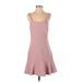 Sugar Lips Casual Dress - A-Line: Pink Solid Dresses - Women's Size Small