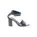 Dusica Kotur Sacks Heels: Gray Solid Shoes - Women's Size 38 - Open Toe